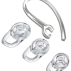 Replacement Set: 1 Earhook and 3 S/M/L Eartips Compatible with Plantronics Explorer 80 110 120 500, Voyager 3200 3240 Edge, M25, M70,M90,M95,M100,M155,Marque 2 M165, Discovery 925 975 975SE Headsets