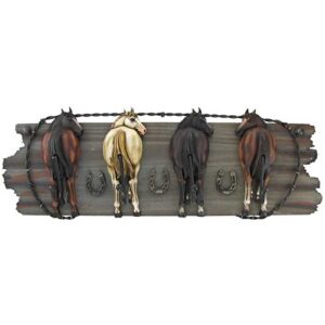 horse back sides wood wall decor with hooks hallway country western ranch theme storage hanger solutions