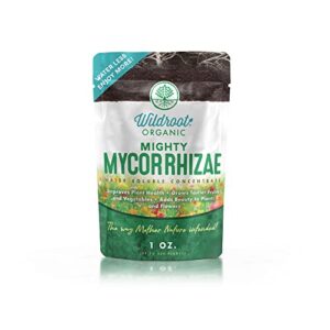 wildroot organic mycorrhizae 16 species mycorrhizal inoculant drought proof’s plants &trees, saves water & precious fertilizer, root stimulator explodes root growth (1oz - 211 plants)