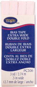 wrights rosewater double fold bias tape 1/2" x3yd, 1 count (pack of 1)
