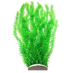 unootel lantian grass cluster aquarium décor plastic plants extra large 23 inches tall, green