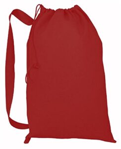 jumbuzz christmas sacks canvas drawstring blank bags gifts, treats, laundry extra large (red)