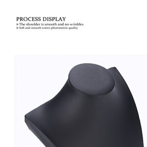 Oirlv Black Leatherette Necklace Pendant Chain Jewelry Bust Display Holder Stand (H15.34)