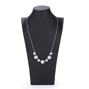 Oirlv Black Leatherette Necklace Pendant Chain Jewelry Bust Display Holder Stand (H15.34)