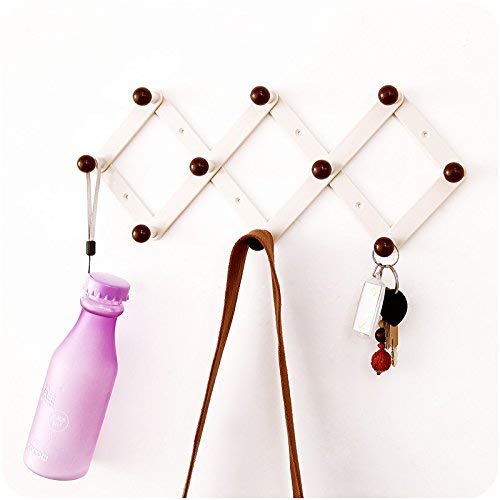 Candyqueen 1Pcs Adhesive Hanging Wall ABS (Plastic) Peg Hooks Wall Rack Hanger for Coat/Keys/Hats/Purse/Bag/Coffee Mugs Home Decor