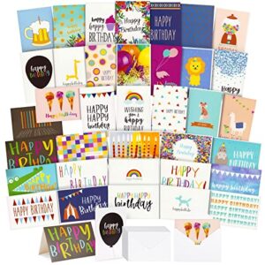 best paper greetings 144 pack happy birthday cards in 36 designs, blank inside with envelopes for businesses, men, women, and kids (4x6 in)