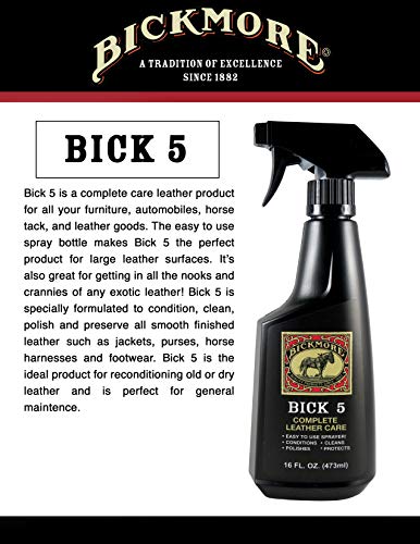 Bickmore Bick 5 Leather Cleaner & Conditioner 16oz Spray (2-Pack) Complete Leather Care