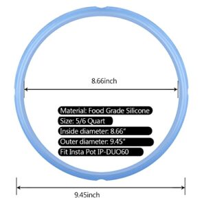 3PCS Silicone Sealing Ring for Instant Pot 6 Quart, Insta Pot Seals Replacement Gasket 6 Qt Instapot Sealing Ring for 6/5Qt, Food-Grade Silicone for IP-DUO60, IP-LUX60, IP-DUO50, Smart-60, IP-CSG60