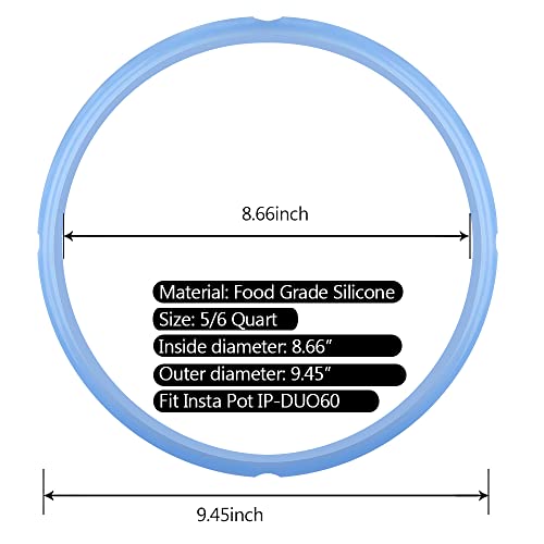 3PCS Silicone Sealing Ring for Instant Pot 6 Quart, Insta Pot Seals Replacement Gasket 6 Qt Instapot Sealing Ring for 6/5Qt, Food-Grade Silicone for IP-DUO60, IP-LUX60, IP-DUO50, Smart-60, IP-CSG60