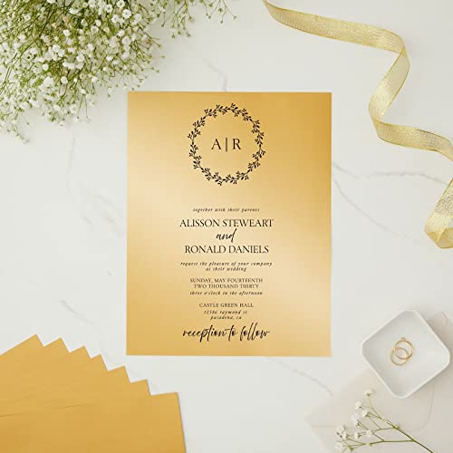 96 Sheets Gold Metallic Shimmer Paper, 8.5 x 11 Double Sided, Letter-Sized for Arts and Crafts