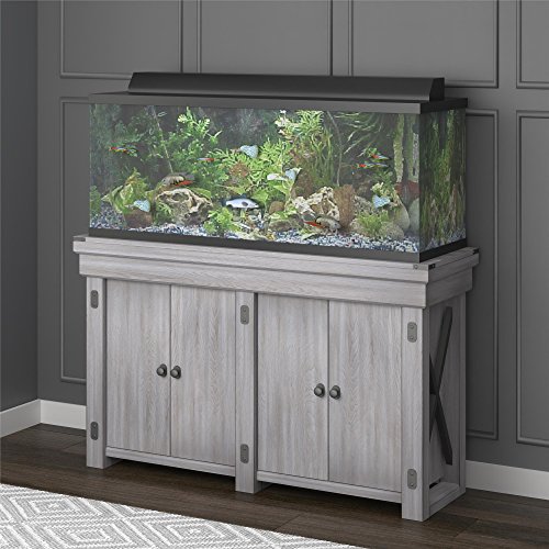 Flipper Wildwood 55 Gallon Aquarium Stand, Rustic White