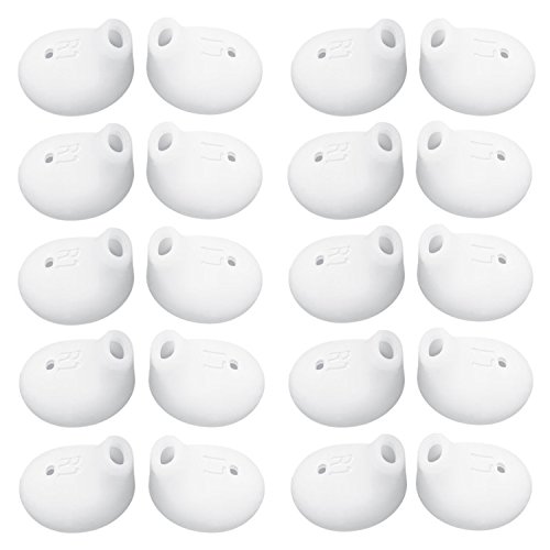 20 Pieces Earbud Covers Silicone Tips Replacement Ear Gels Buds for Sam Galaxy Note 5/Note 7/S7/S6/S6 Edge Earbuds,White Color