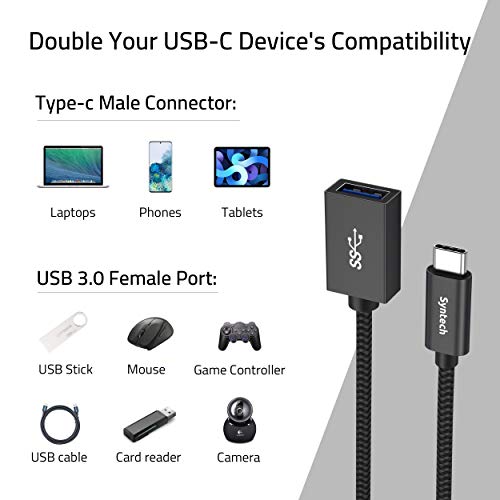 Syntech USB C to USB Adapter, 2 Pack USB C to USB3 Adapter,USB Type C to USB,Thunderbolt 3 to USB Female Adapter OTG Cable Compatible with iPad Mini 6, MacBook Pro, Air and More