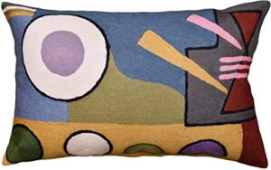 kashmir designs lumbar kandinsky abstract pillow cover - soul | modern throw pillows | modern chair cushion | contemporary pillow | farmhouse pillows | modern couch pillow | handmade wool size 14x20
