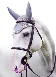 plughz horse sound off ear net, soundless bonnet (grey)
