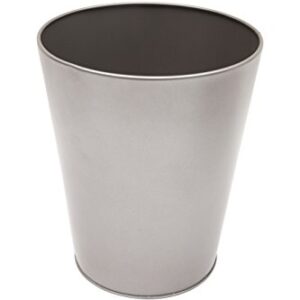 Kenney Rust-Resistant Metal Waste Paper Basket, 1.3 Gallon, Polished Pewter