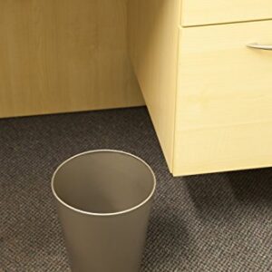 Kenney Rust-Resistant Metal Waste Paper Basket, 1.3 Gallon, Polished Pewter