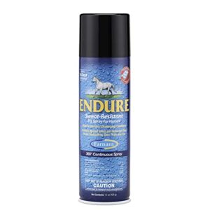 farnam endure sweat-resistant horse fly spray, 14-day long lasting protection, 15 ounces