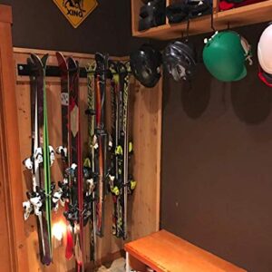 StoreYourBoard Ski Wall Storage Rack, Holds 8 Pairs, Steel Home and Garage Skis Mount