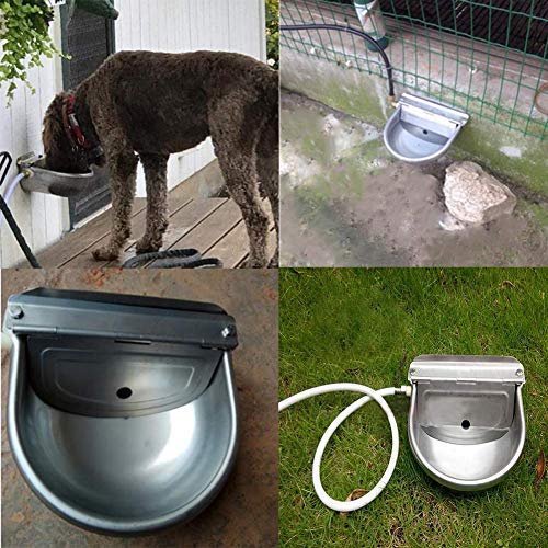 Automatic Dog Feeder Trough Bowl Dispenser Waterer for Pet Dog Horse Cattle Goat Sheep Water Stainless Steel Farm Tool