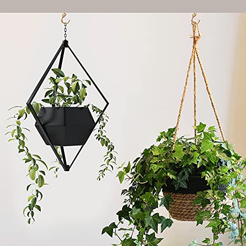 Rddconkit Metal Cup Hooks Safety Windproof Hooks,12 Pieces Metal Hanging Ceiling Hooks Ceiling Screw Hooks for Hanging Plants Indoor Outdoor Use Decorations