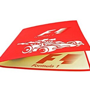 PopLife Formula One Car 3D Pop Up Card for All Occasions - Father’s Day, Happy Birthday, Congratulations, Retirement Gift, Work Anniversary - Race Car Drivers, F1 - for Husband, Son, Father, Friend