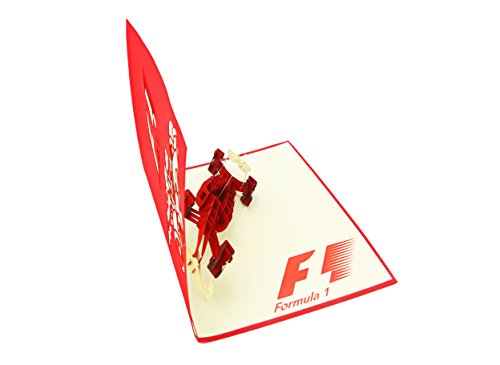 PopLife Formula One Car 3D Pop Up Card for All Occasions - Father’s Day, Happy Birthday, Congratulations, Retirement Gift, Work Anniversary - Race Car Drivers, F1 - for Husband, Son, Father, Friend