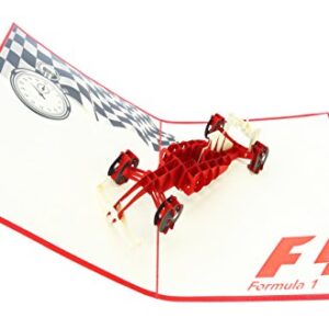 PopLife Formula One Car 3D Pop Up Card for All Occasions - Father’s Day, Happy Birthday, Congratulations, Retirement Gift, Work Anniversary - Race Car Drivers, F1 - for Husband, Son, Father, Friend