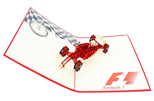 PopLife Formula One Car 3D Pop Up Card for All Occasions - Father’s Day, Happy Birthday, Congratulations, Retirement Gift, Work Anniversary - Race Car Drivers, F1 - for Husband, Son, Father, Friend