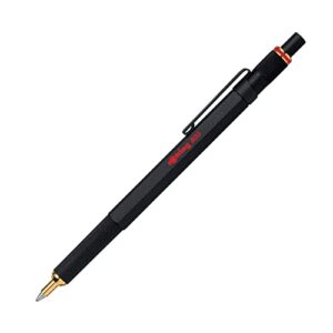 rotring 800 retractable ballpoint pen, medium point, black