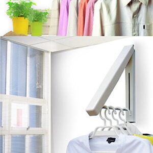 kerocy stainless steel wall mounted indoor adjustable clothes hanger magic foldable drying racks