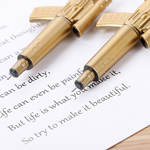 Funny live Creative Assault Rifle Shape Pen Model Gel Pen, 0.5mm, Black Ink, Creative Ballpoint Pen Gel Ink Roller Ball Pens, 10 Pcs/Pack