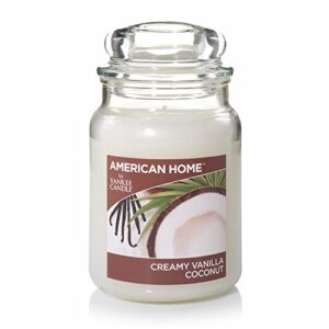 yankee candle american home scented candle, 19 oz. - creamy vanilla coconut 1506082