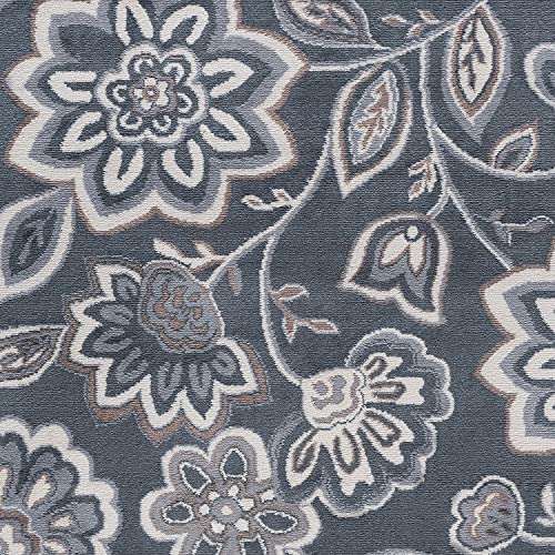 Emmalyn Transitional Floral Gray Rectangle Area Rug, 7.6' x 10'