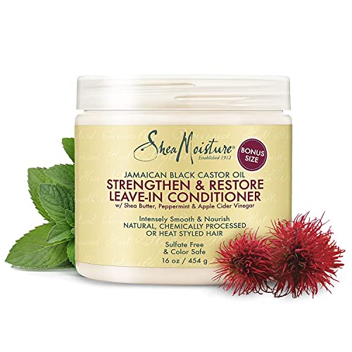 Shea Moisture Coconut and Hibiscus Curl Enhancing Smoothie Bundled with Shea Moisture Jamaican Black Castor Oil Strengthen, Grow & Restore Leave-In Conditioner, Family Size (2 Pack - 15 Oz Ea)