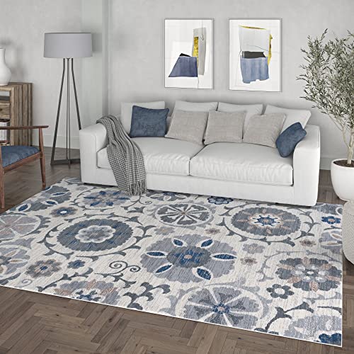 Wendy Transitional Floral Cream Runner Rug, 2' x 10'