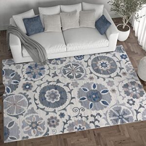 Wendy Transitional Floral Cream Runner Rug, 2' x 10'