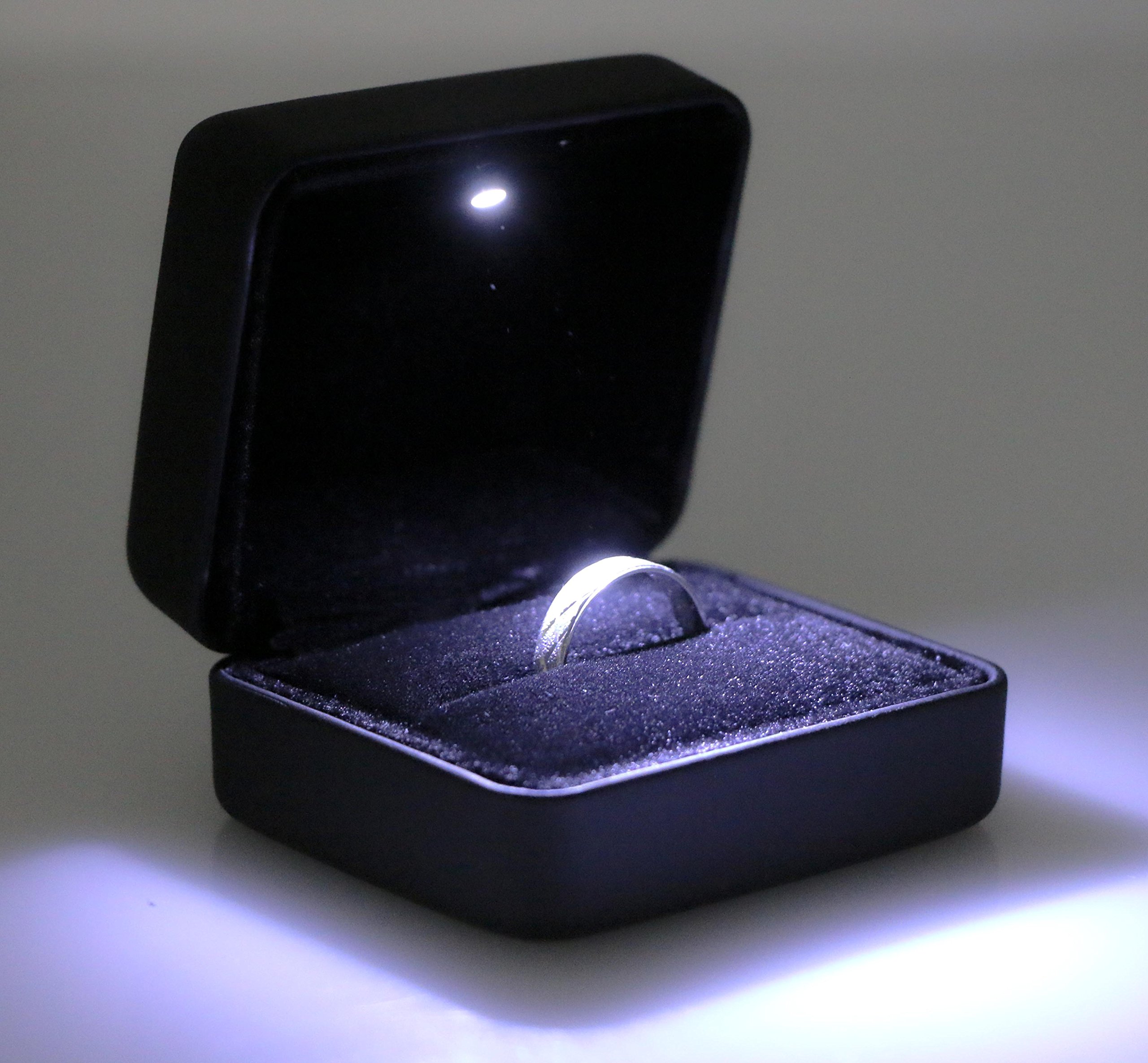 Omeet Mini size Metal glossy with LED Jewelry Gift Box - Easy to fit into your pocket or handbag