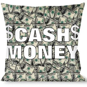 pillow decorative throw cash money dollar bills white fill