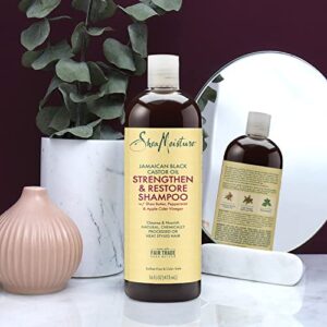 Shea Moisture Strengthen Grow & Restore Combo Bundle, Includes - 16 Ounce Jamaican Black Castor Oil Shampoo | 16 Ounce Leave-In Conditioner | 13 Ounce Conditioner | 12 Ounce Treatment Masque