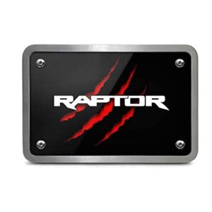 iPick Image Made for Ford F-150 Raptor Claw Marks UV Graphic Black Plate Billet Aluminum 2 inch Tow Hitch Cover