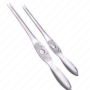 Stainless Steel Seafood Lobster/Crab Picker Fork, Pair of 6-1/8 and 5-1/8 Inches (Long), Set of 1 Pair