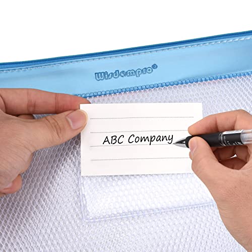 Zipper Pouch, Wisdompro 4 Packs Durable Letter Size Waterproof Mesh File Bag, Document Organizer - Blue