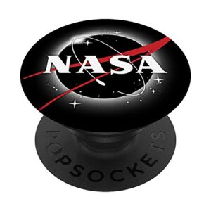 nasa logo total solar eclipse popsockets popgrip: swappable grip for phones & tablets
