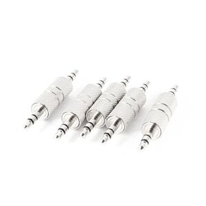vizgiz 5 pack 3.5mm male to male coupler extension cable joiner 1/8 inch trs stereo audio wire adapter jack plug connector for bt receiver aux-in cord pc mp3 player car transmitter