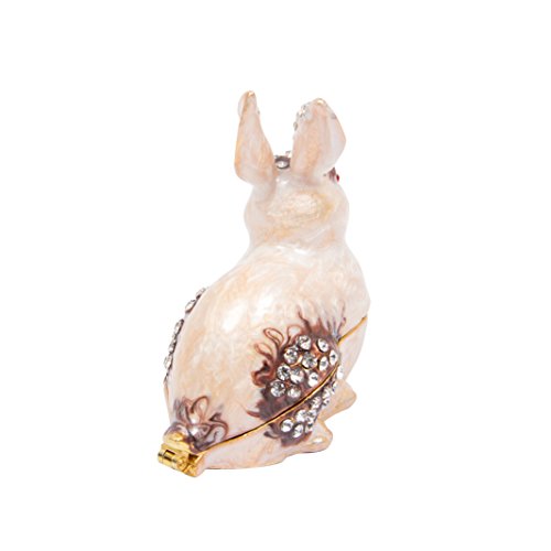 QIFU-Hand Painted Enameled Rabbit Style Decorative Hinged Jewelry Trinket Box Unique Gift For Home Decor