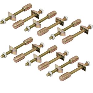Antrader Metal Furniture Connecting Fitting Threaded Rod Connector with Half-Moon Nut Assembly Bronze Tone 12 Sets