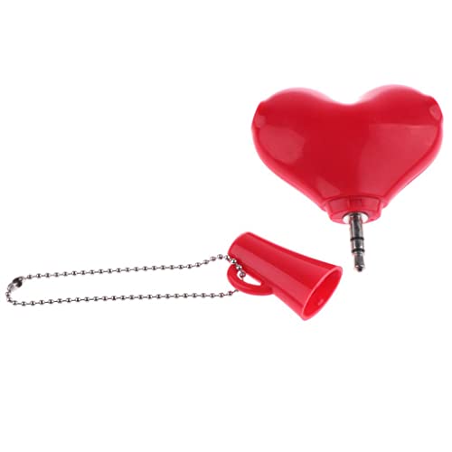 YUN Deals Multi Function 2-Way Heart Shaped Headphone Splitter 3.5mm Jack Plug Keychain