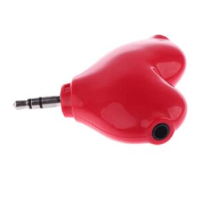 YUN Deals Multi Function 2-Way Heart Shaped Headphone Splitter 3.5mm Jack Plug Keychain