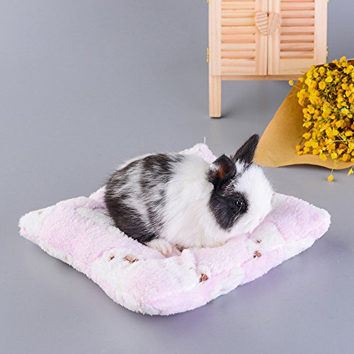 FLAdorepet Small Animal Guinea Pig Hamster Bed House Winter Warm Squirrel Hedgehog Rabbit Chinchilla Bed Mat House Nest Hamster Accessories (Medium,Random)